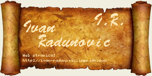 Ivan Radunović vizit kartica